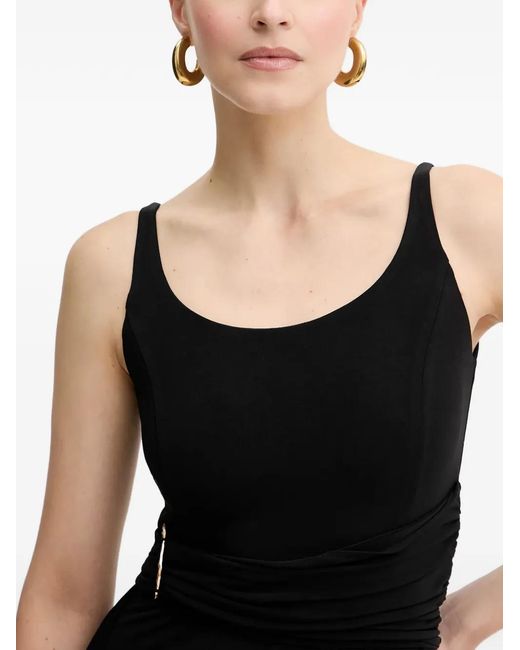 Hervé Léger Black Mila Buckle Maxi Dress