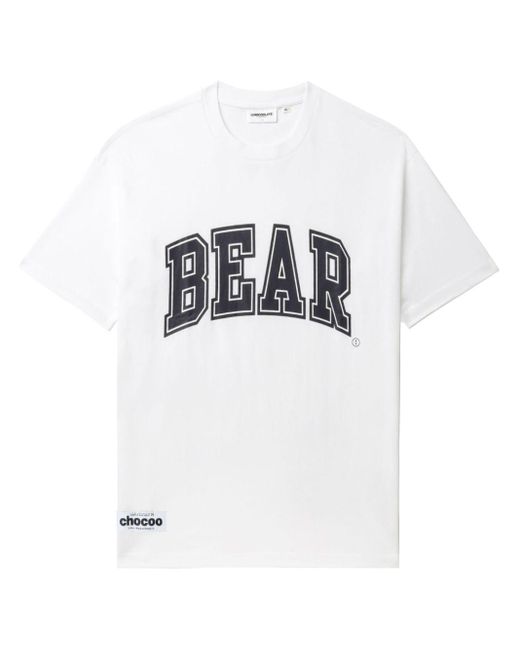 T-shirt en coton à imprimé ourson Chocoolate pour homme en coloris White