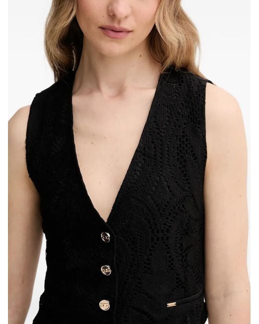 GAUDI Black Buttoned V-Neck Vest