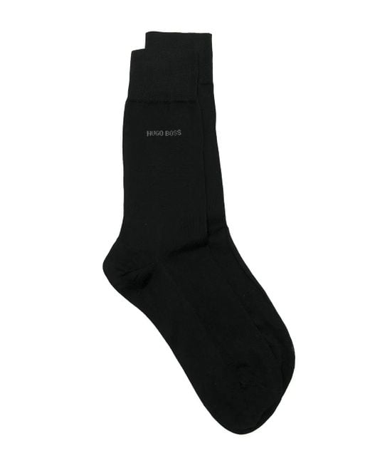 Boss Black Logo-Print Ankle Socks for men