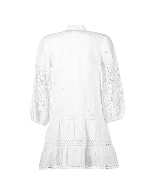 Temptation Positano White Olivina Lace-Embroidered Mini Dress