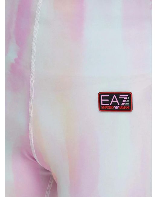 EA7 White Logo-Detail Leggings