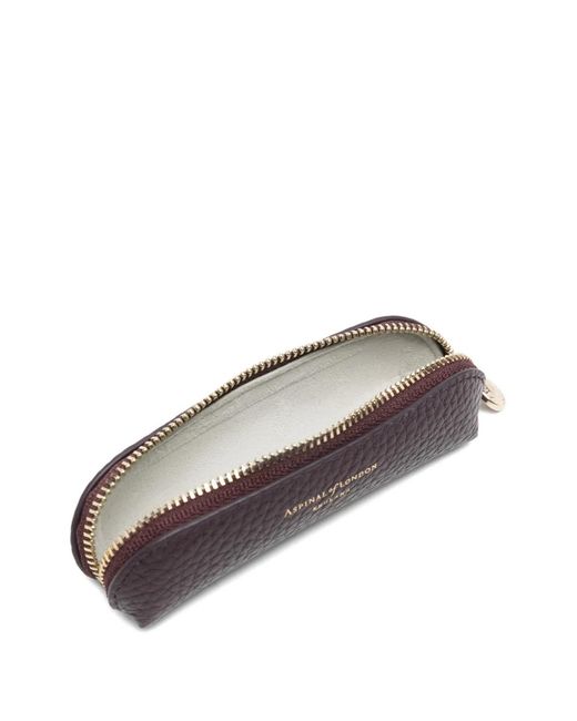 Aspinal White Pebble Zip Baby Pen Case for men