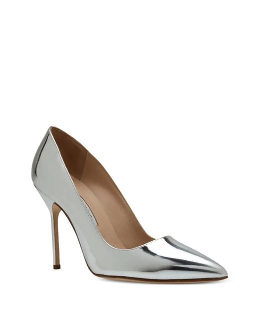 Manolo Blahnik White Pointed-Toe Pumps