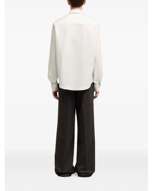 AMI White Cotton Shirt With Ami De Coeur