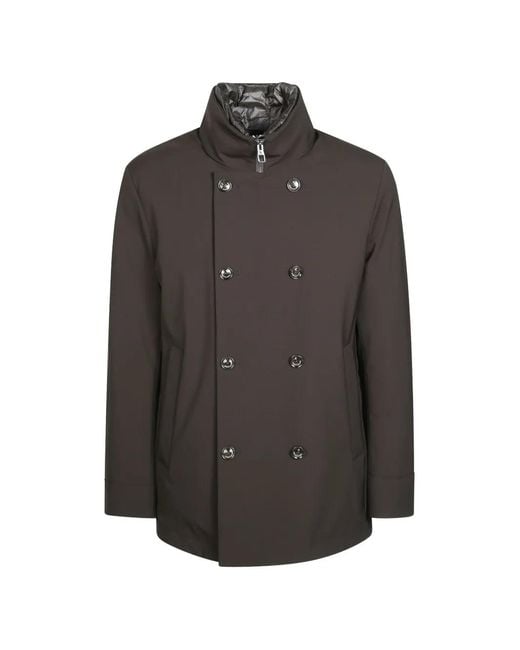 Montecore Gray Double-Breasted High-Neck Jacket for men