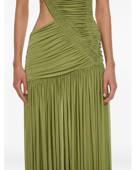 Christopher Esber Green Orion Separation Cut-Out Ruched Gown