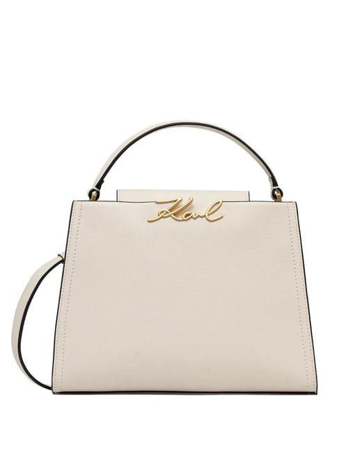 Karl Lagerfeld Metallic Logo Top-Handle Tote Bag