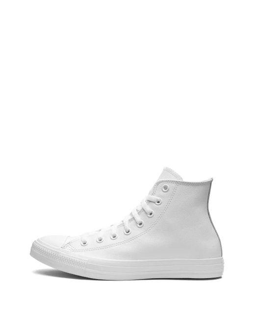 Converse White Chuck Taylor All Star Leather Hi Sneakers for men