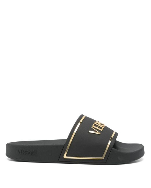 Versace Black Flip-Flops & Slides