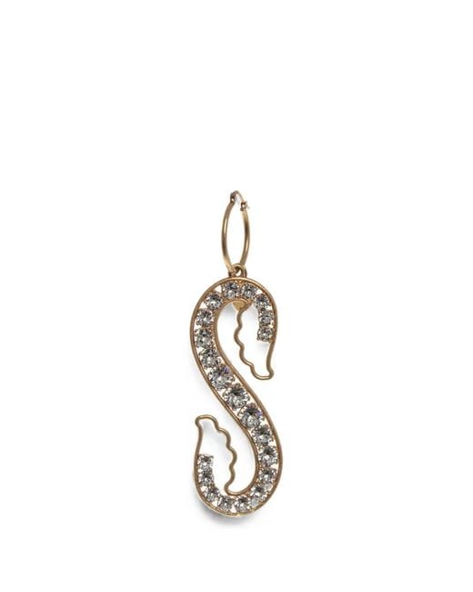 Stella McCartney Metallic Single Metal Earring Embellished With Crystals