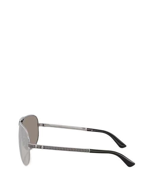Versace Gray Greca Pilot-Frame Sunglasses for men