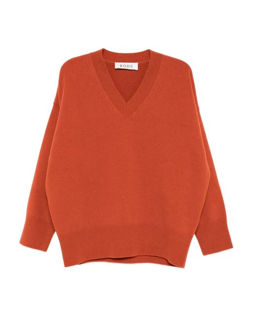Rohe Trui Met V-Hals in het Orange