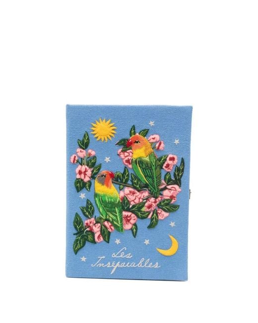 Olympia Le-Tan Blue Les Inséparables Parables Embroidered Clutch Bags