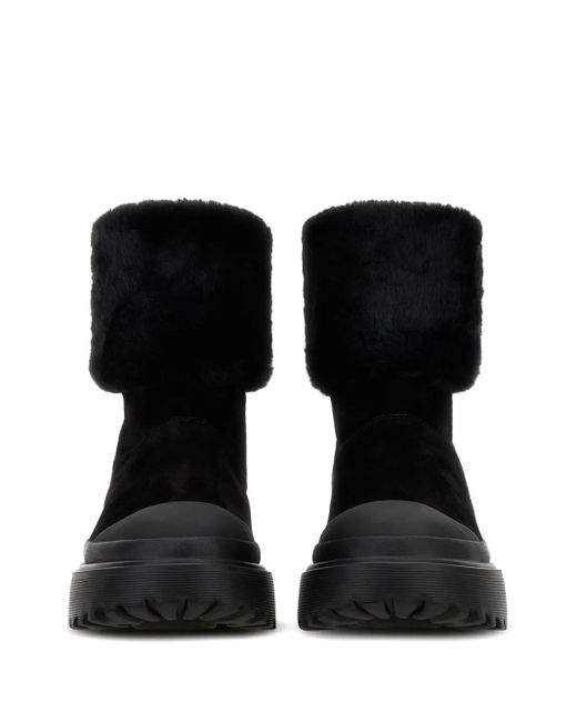 Hogan Black Ankle Boots H619 Aus Veloursleder