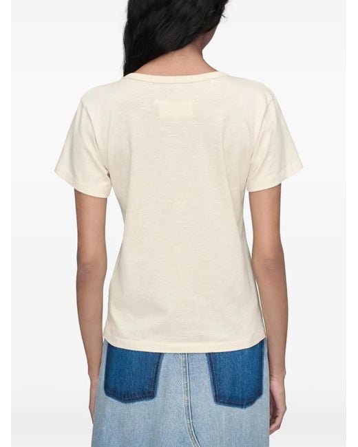 Maison Margiela White Bird-Motif Four-Stitch T-Shirt