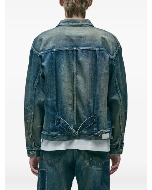 Neighborhood Blue Patchwork Denim Jacket for men