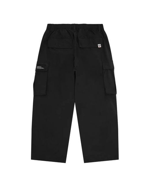 Aape By A Bathing Ape Black Logo-Patch Trousers for men