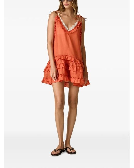 Pink Ruffled Tiered Mini Dress