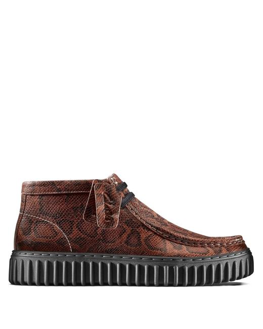 Clarks Brown Derbies À Imprimé Peau De Serpent for men