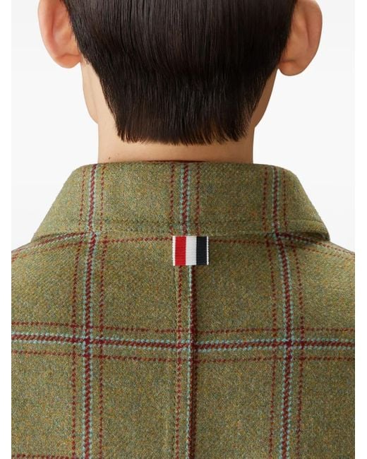 Thom Browne Green Hunting Tweed Overshirt for men