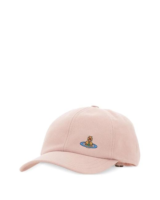 Vivienne Westwood Pink Orb-Embroidered Baseball Cap