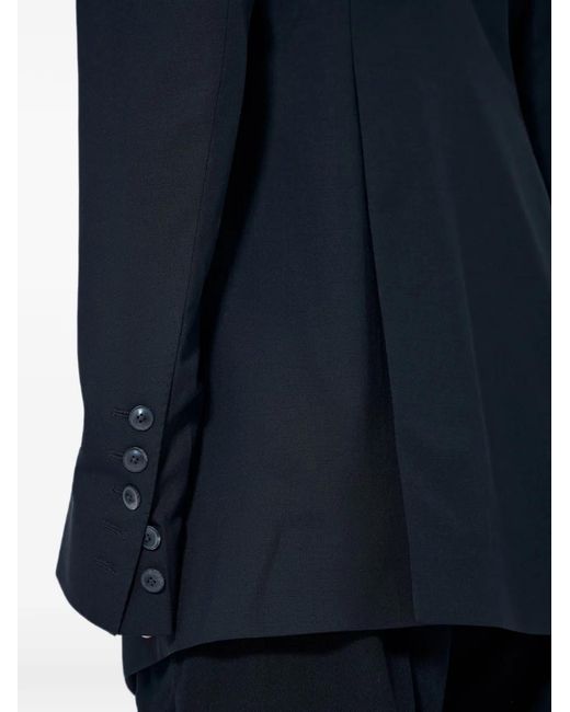 Rick Owens Blue Single-Breasted Buttoned Blazer