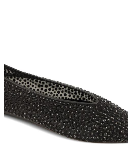 Le Monde Beryl Black Luna Crystal-Embellished Ballet Flats
