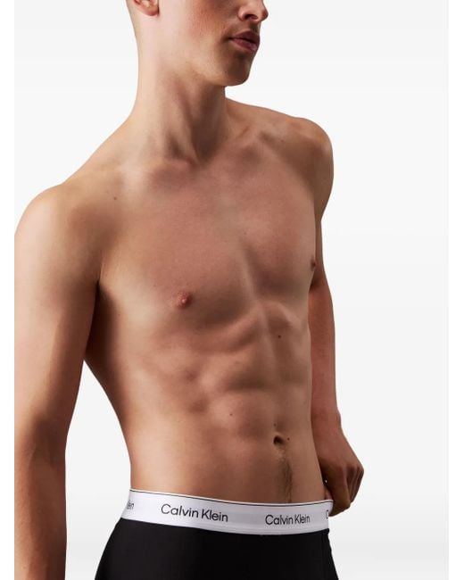 Set 3 Boxer Con Banda Logata di Calvin Klein in Blue da Uomo