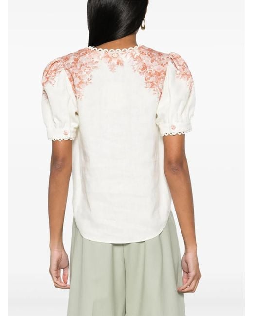 Blusa A Fiori di Twinset in White