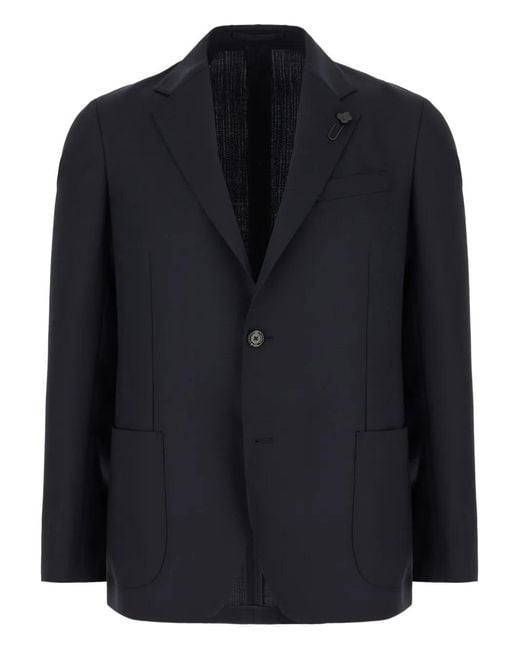 Lardini Black Single-Breasted Blazer for men