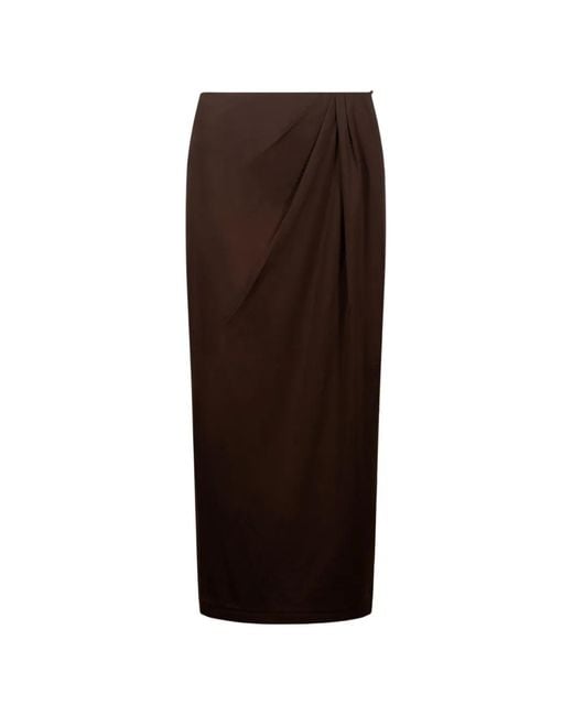 Weekend by Maxmara Brown Draped Midi Skirt