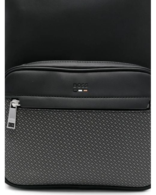 Boss Black Logo-Detail Backpack for men