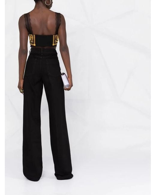 Versace Metallic Baroque-Print Top
