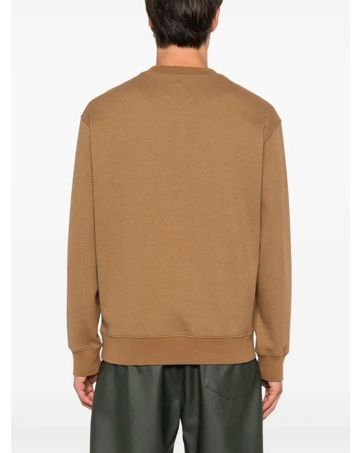 MCM Brown Logo-Patch Bouclé Sweatshirt for men