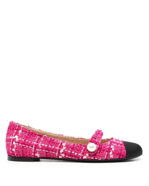 Roberto Festa Pink Tweed Ballerina Shoes