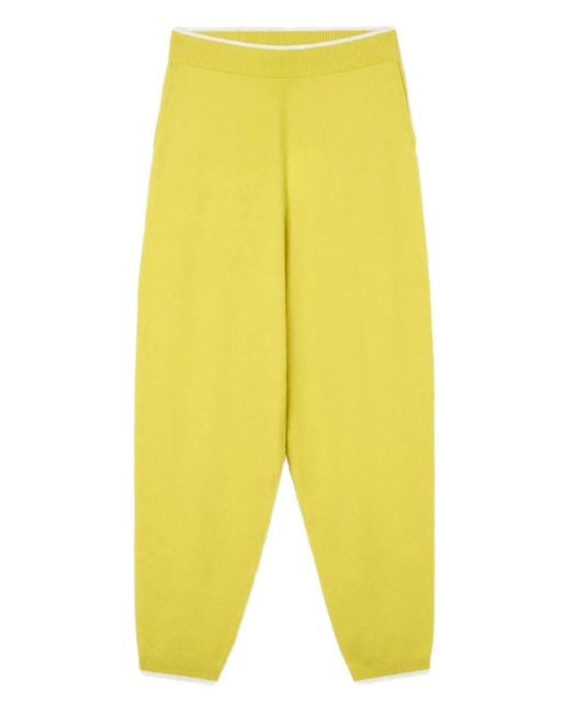 Sunnei Yellow Elastic-Waist Knitted Trousers