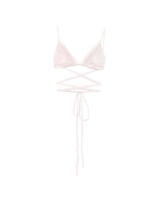 Jejia White Anna Lace-Panel Bra
