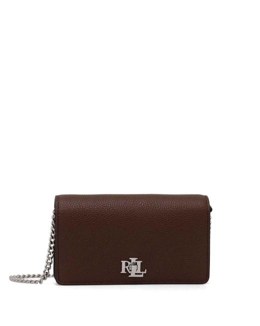 Ralph Lauren Brown Pebbled Leather Cross Body Bag