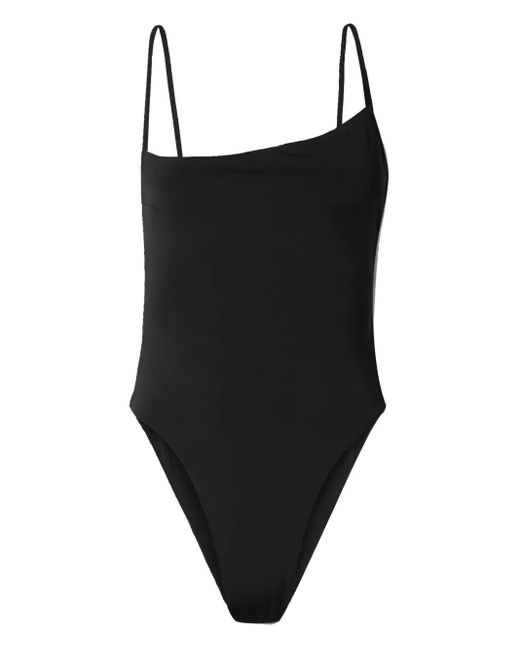 Haight Black Asymmetric-Strap Swimsuit