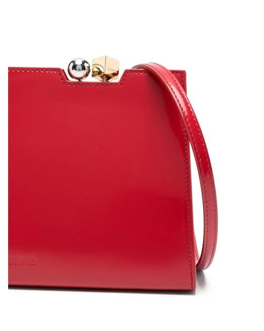 Jacquemus Red Le Salon Logo-Embossed Shoulder Bag