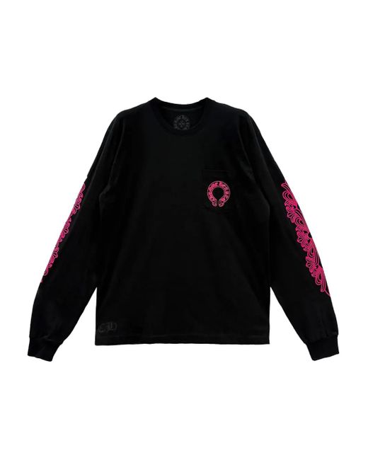 Chrome Hearts Black Horseshoe-Print Long-Sleeve Top for men