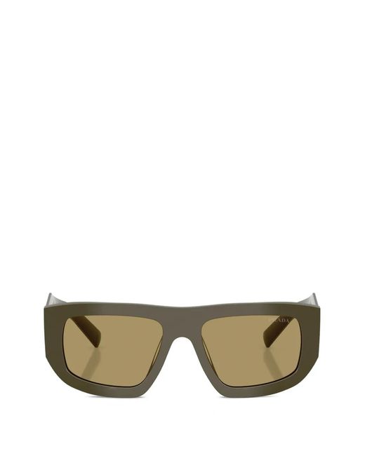Prada Green Lunettes De Soleil À Monture Géométrique