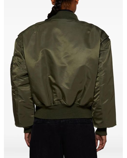 Entire studios Green Puffe-Sleeve Bomber Jacket