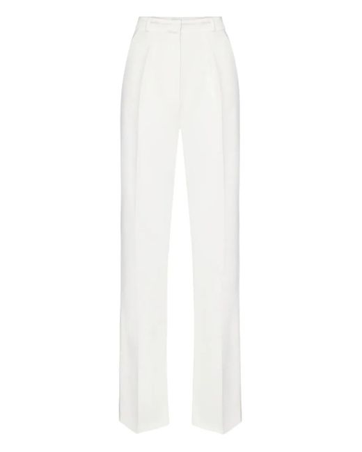 Elisabetta Franchi White Tuxedo-Detail Trousers