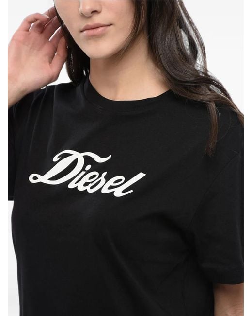DIESEL Black Logo-Print Jersey T-Shirt Dress