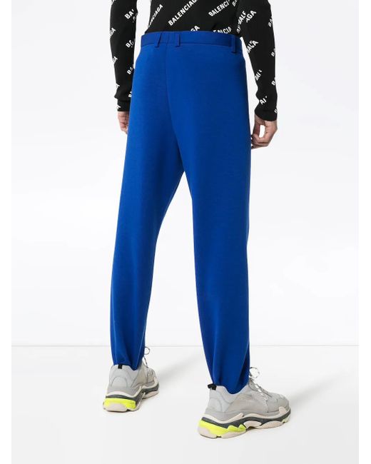 Pantalon De Jogging À Détails De Sous-Pieds Balenciaga pour homme en coloris Blue