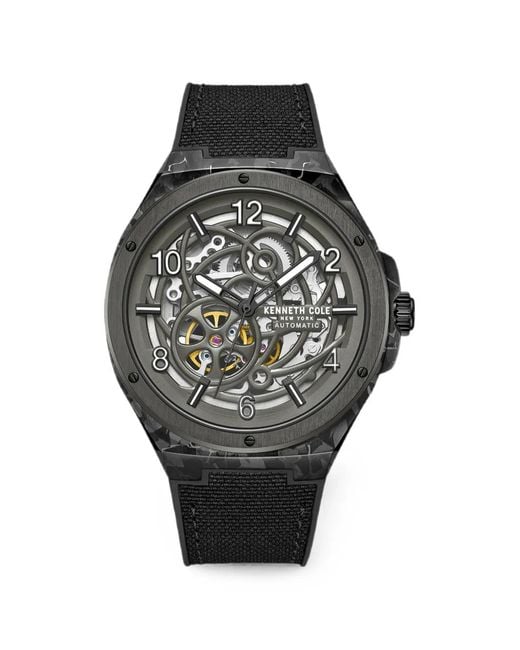 Kenneth Cole Black Skeleton 44Mm Watch for men