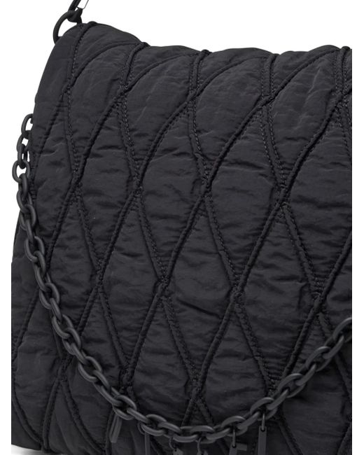 DIESEL Black Large Charm-D Shoulder Bag