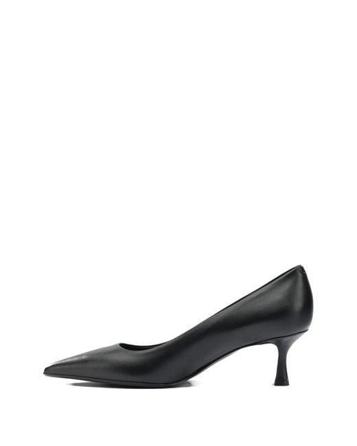 Sergio Levantesi Black Pointed Leather Pumps